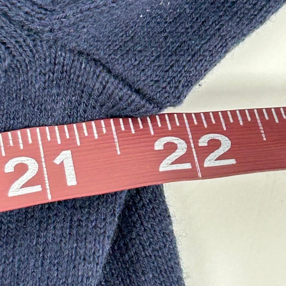 J. Crew Sweater Men's Large Navy Blue V-Neck Cotton Cashmere Blend NEW‎